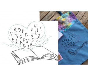 Stickdatei - Doodle Buch Buchstaben